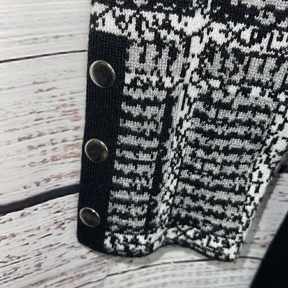 belldini cardigan womens Size petite Small belted Duster Knit striped Sweater - Picture 4 of 11